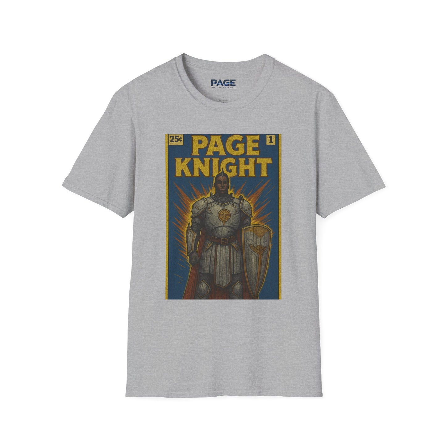 Page Knight Unisex Softstyle T-Shirt Comic Book Art, Graphic Tee