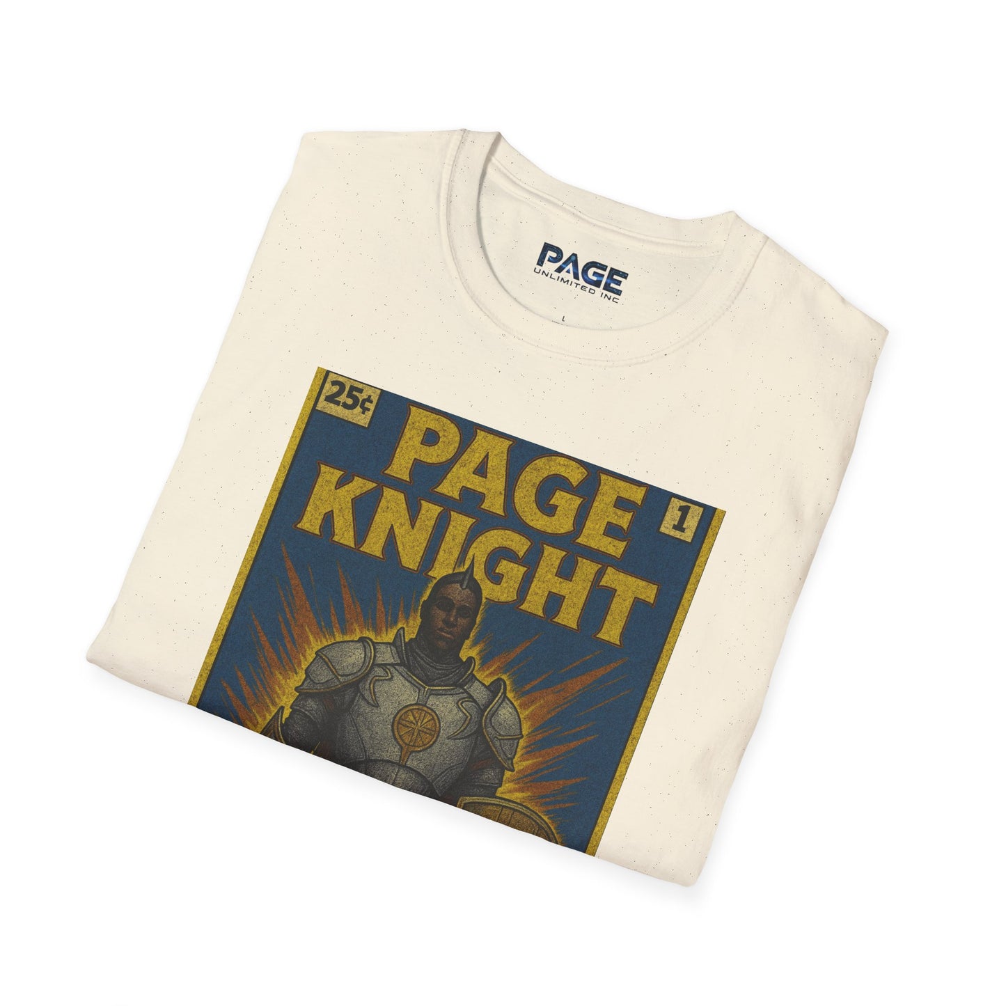 Page Knight Unisex Softstyle T-Shirt Comic Book Art, Graphic Tee
