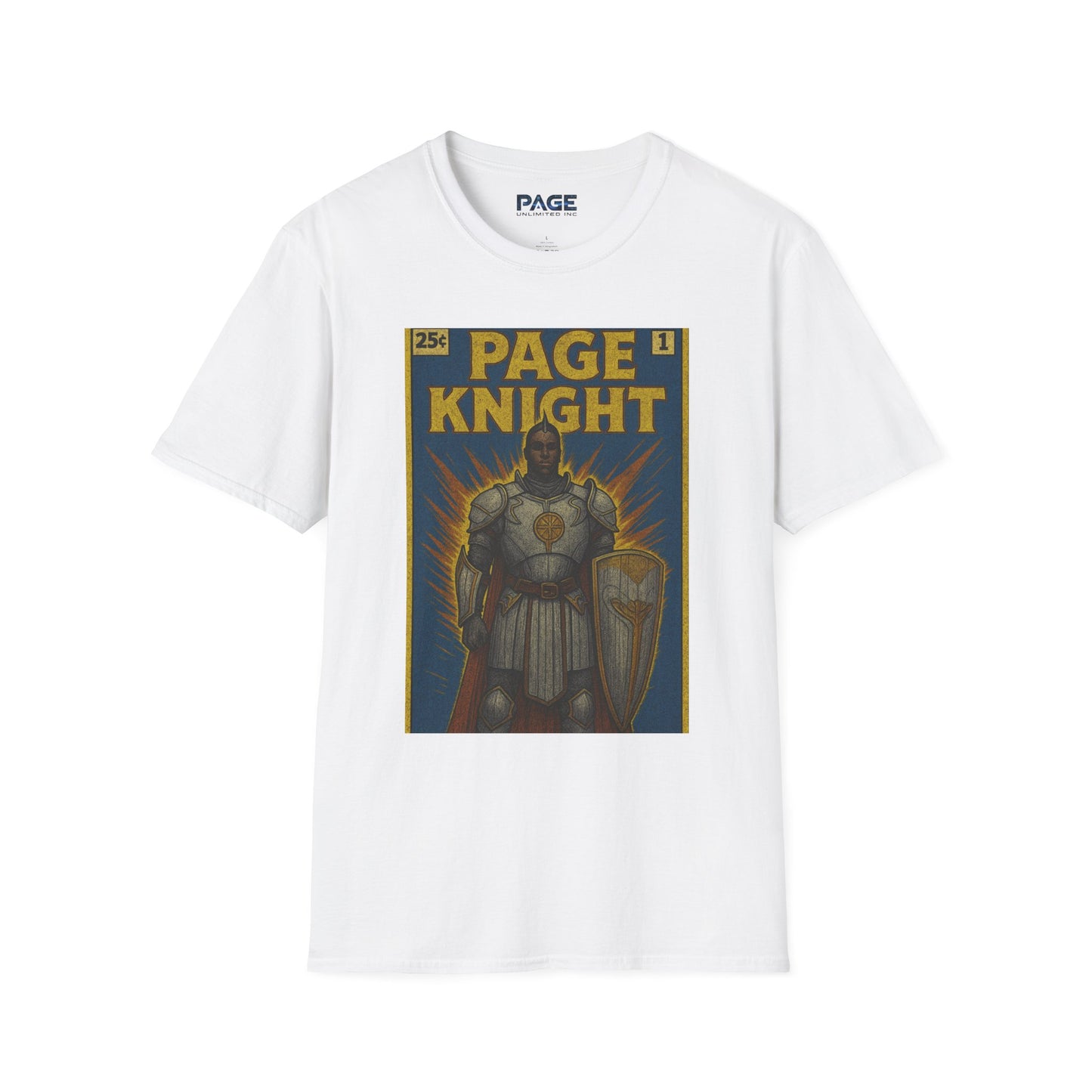 Page Knight Unisex Softstyle T-Shirt Comic Book Art, Graphic Tee