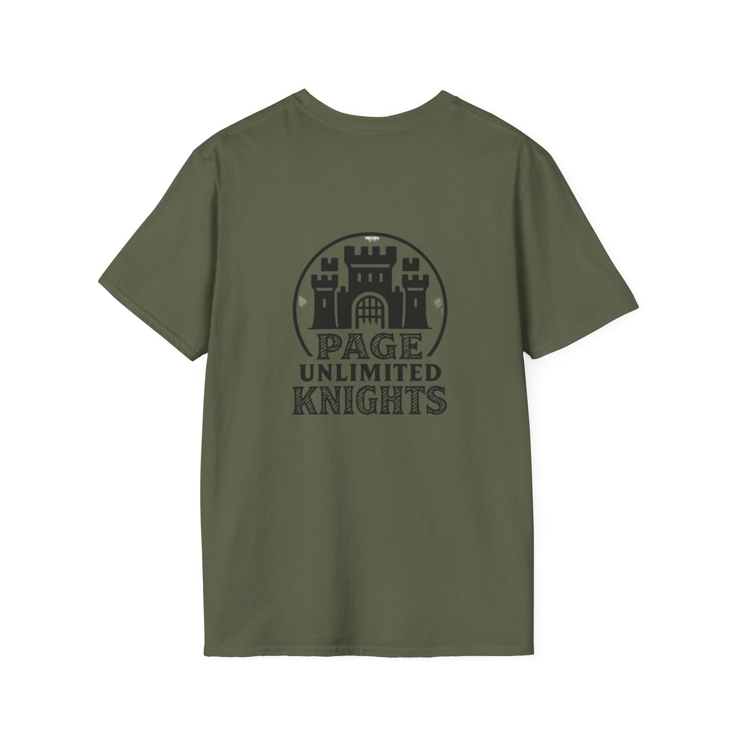 Page Unlimited Knights Castle Shield T-Shirt | Medieval Crest Logo