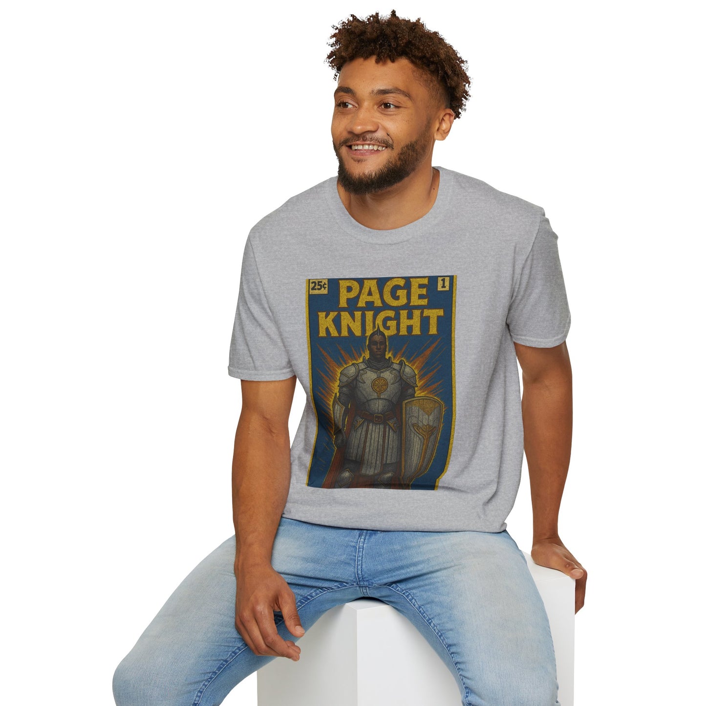 Page Knight Unisex Softstyle T-Shirt Comic Book Art, Graphic Tee