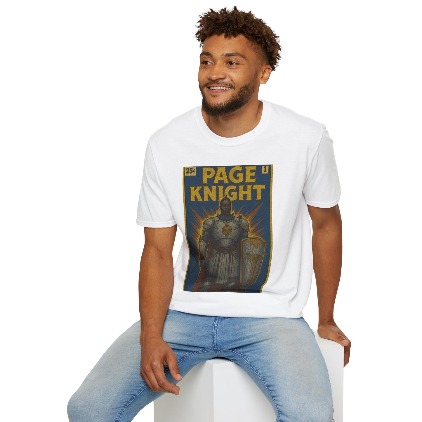 Page Knight Unisex Softstyle T-Shirt Comic Book Art, Graphic Tee