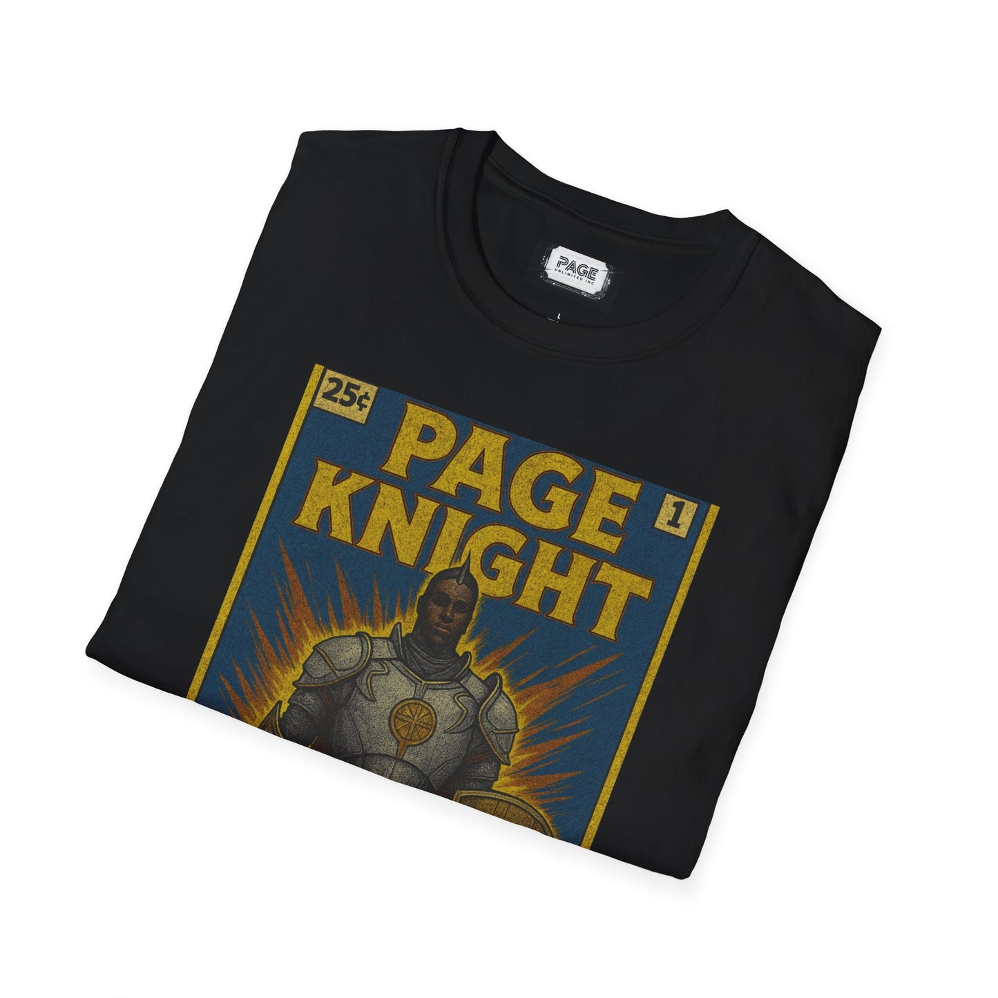 Page Knight Unisex Softstyle T-Shirt Comic Book Art, Graphic Tee