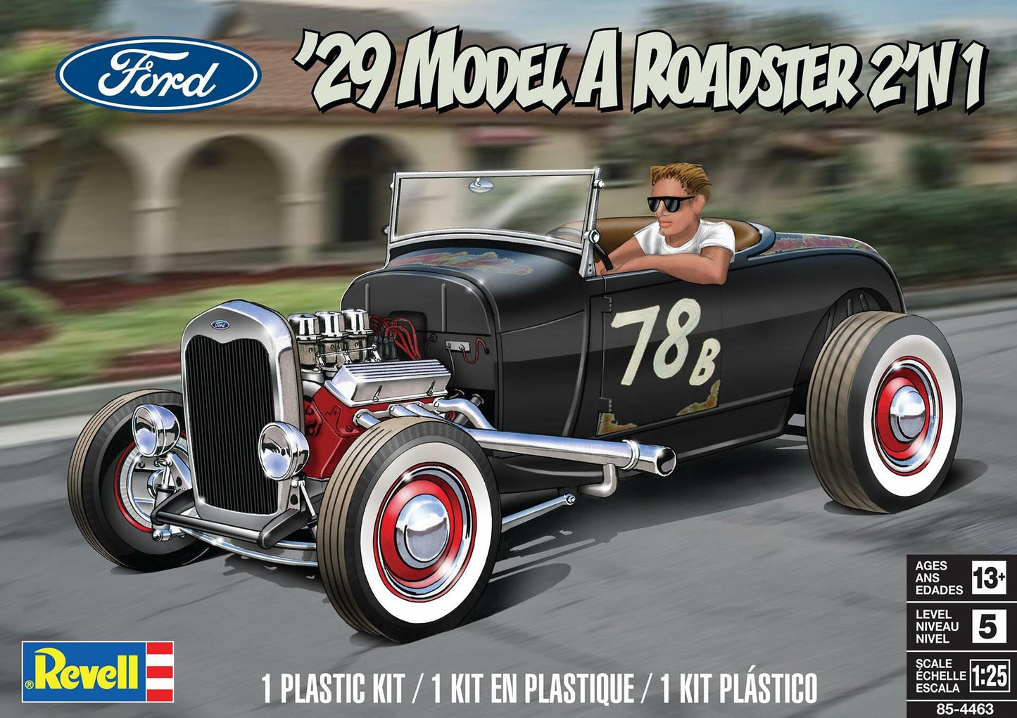 Revell Level 5 Model Kit 1929 Ford Model A Roadster 2-in-1 Kit 1/25 Scale Model