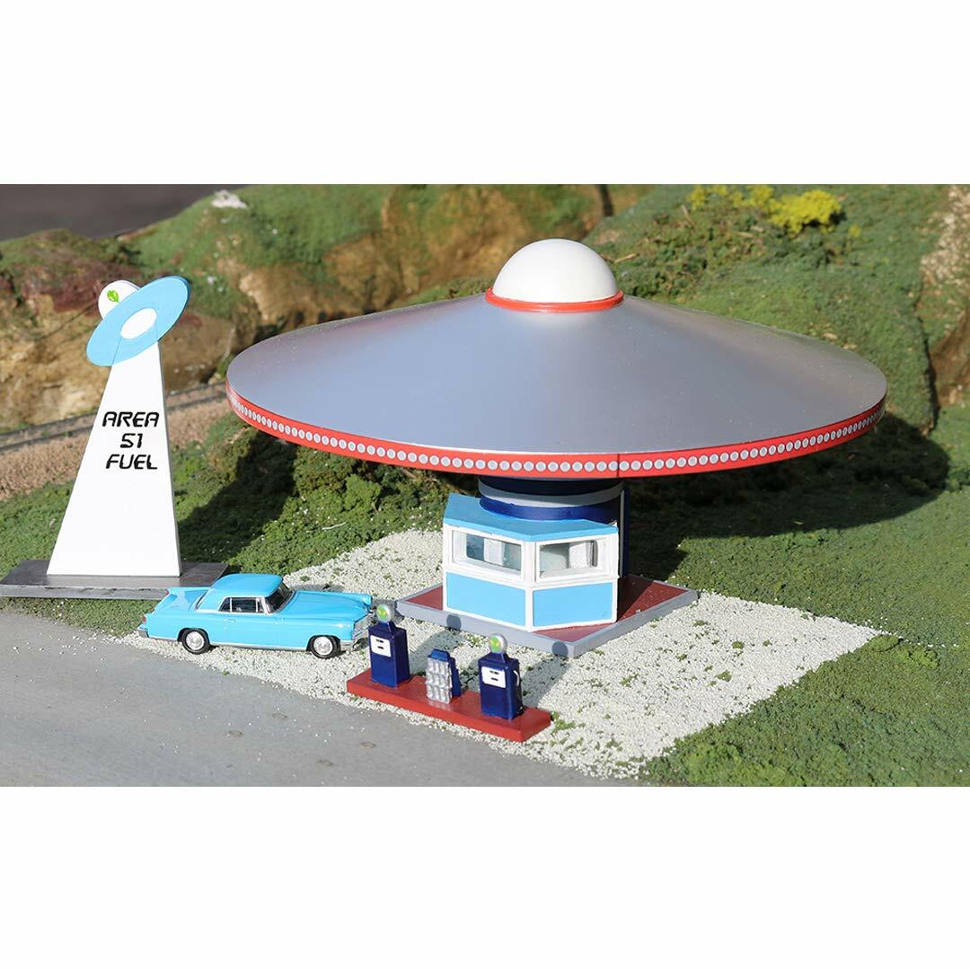 Bachmann Trains 35213 Roadside U.S.A. Resin Building - Area 51 Fuel with Pumps - HO Scale, Prototypical Colors