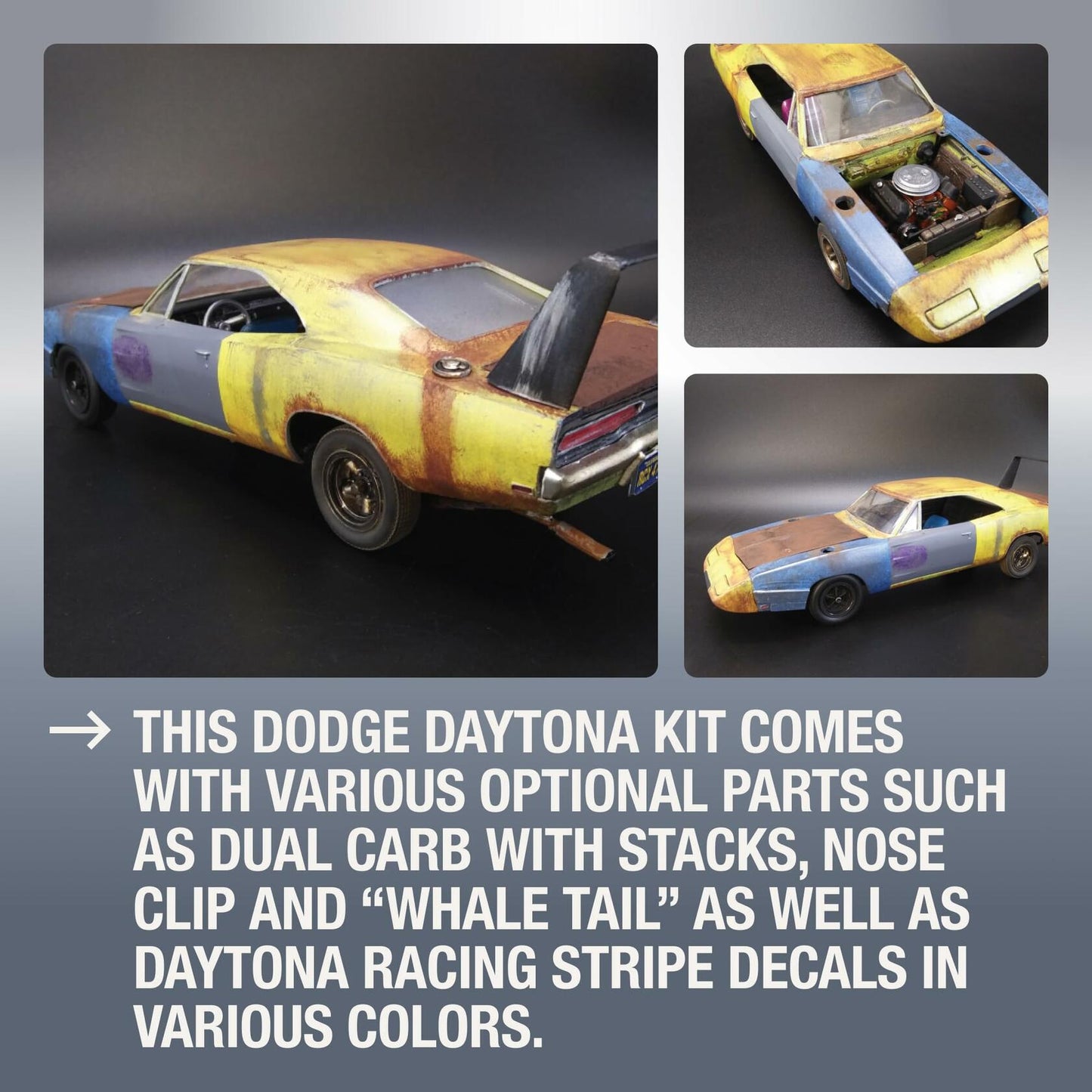 AMT 1969 Dodge Charger Daytona (USPS Stamp Series Collector Tin) 1:25 Scale Model Kit