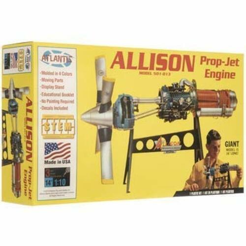 ATLANTIS TOY & HOBBY Plastic Model Kit-Allision Prop Jet 501-D13 Engine, Multicolor