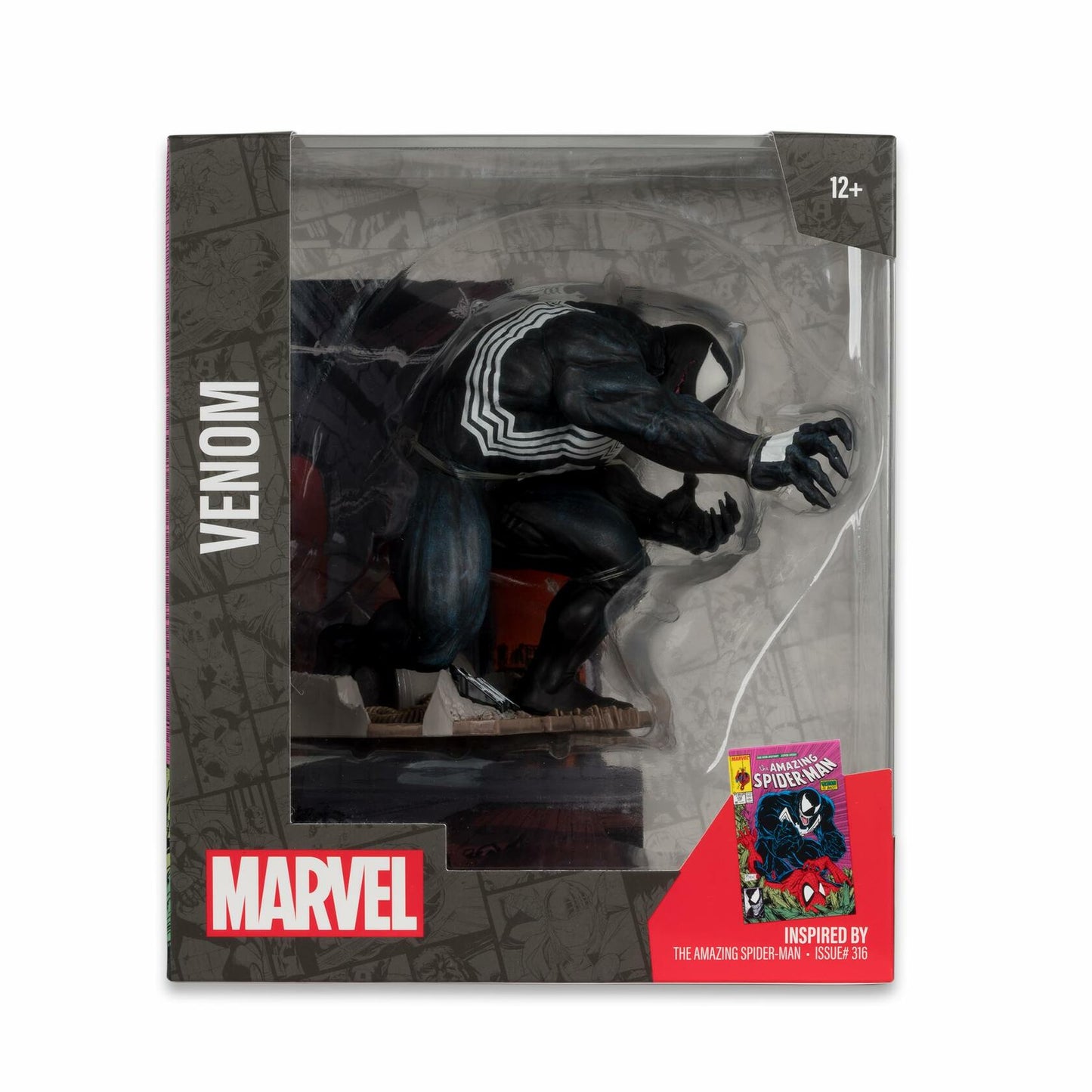 McFarlane Toys - Marvel Venom 1:10th Scale Collectible with Scene (The Amazing Spider-Man #316)
