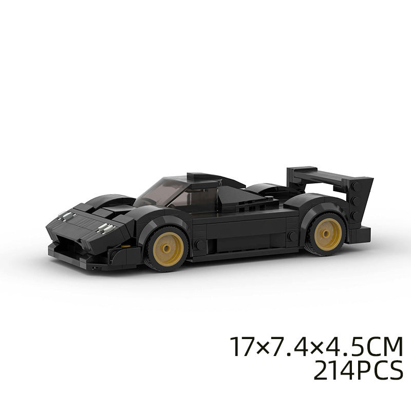 Model Sports Car And Small Particle Building Blocks