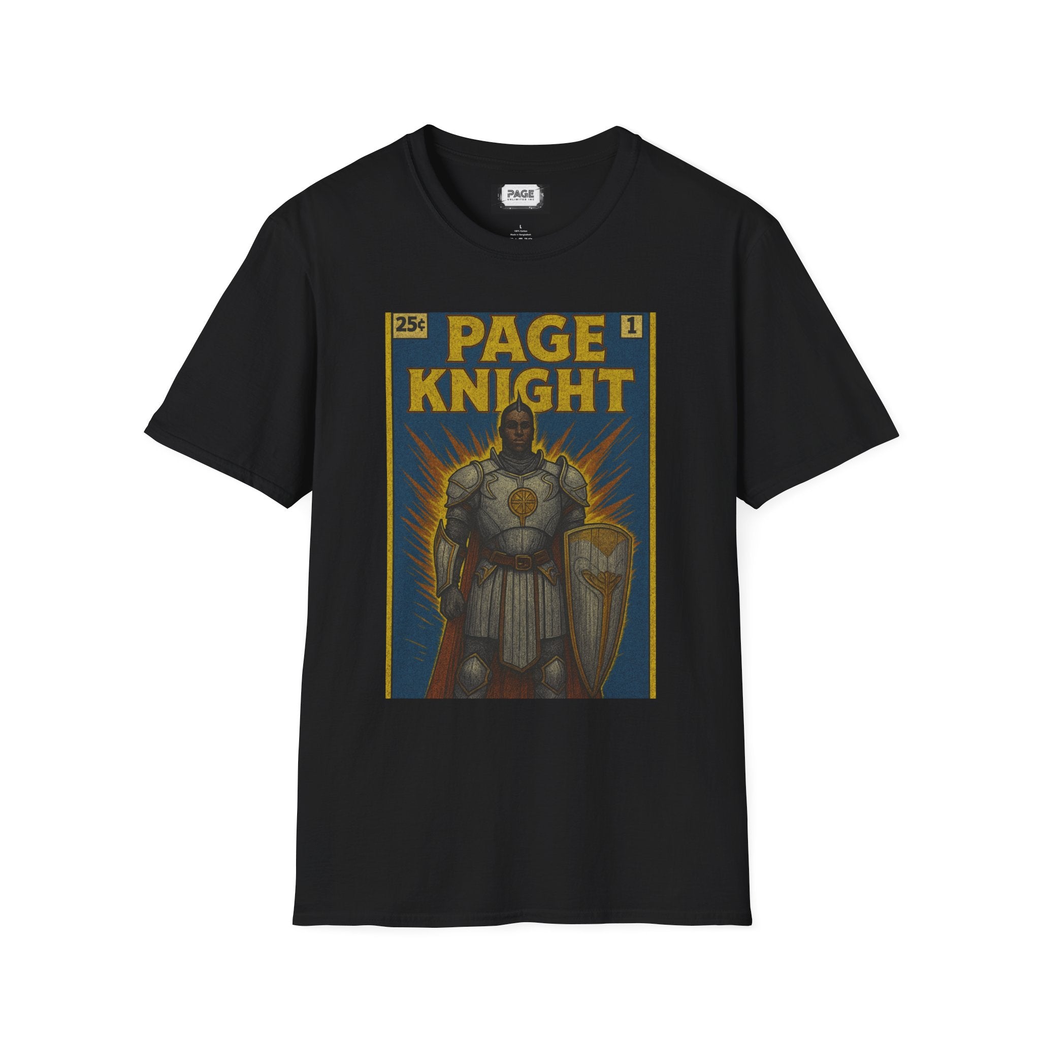 Page Knight Unisex Softstyle T-Shirt  Comic Book Art, Graphic Tee