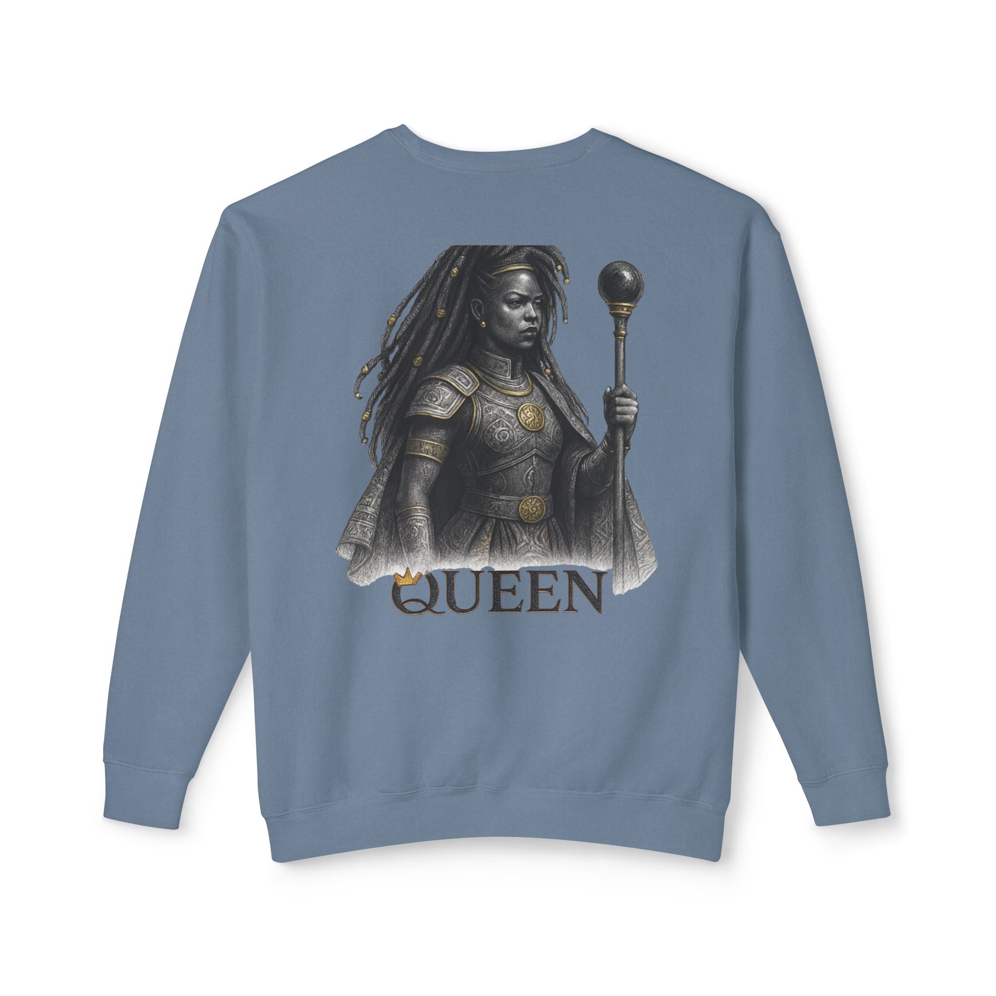 Regal African Queen Sweatshirt — Queen Warrior Graphic Crewneck