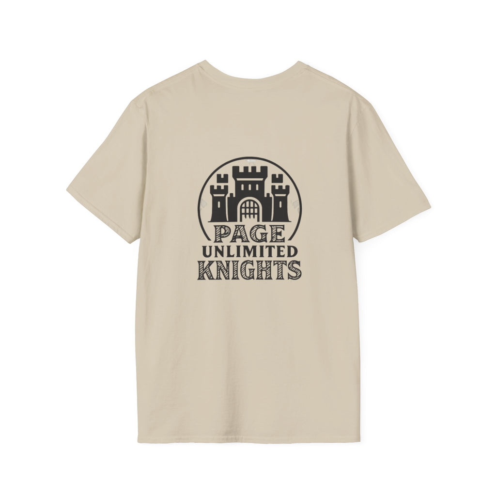 Page Unlimited Knights Castle Shield T-Shirt | Medieval Crest Logo