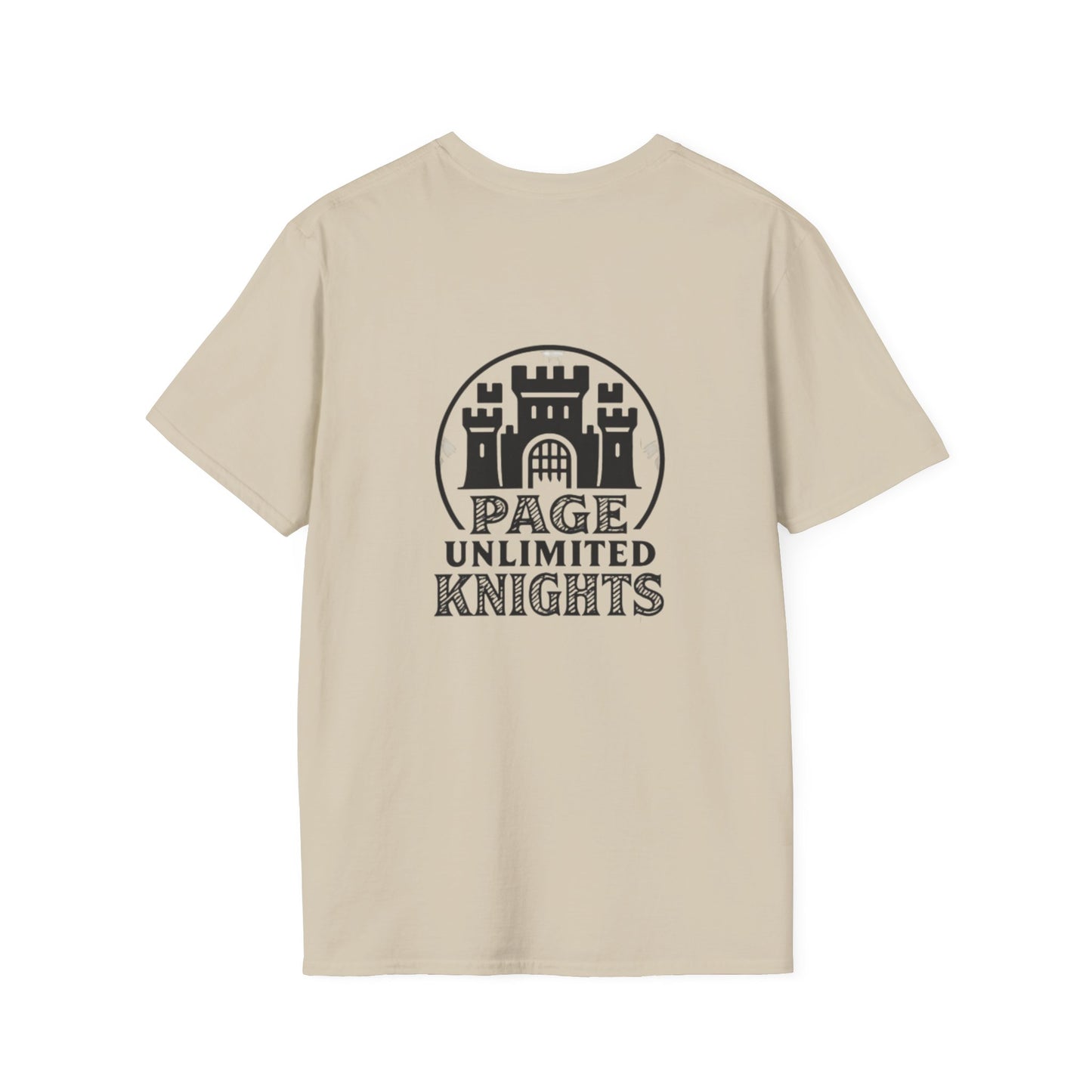 Page Unlimited Knights Castle Shield T-Shirt | Medieval Crest Logo