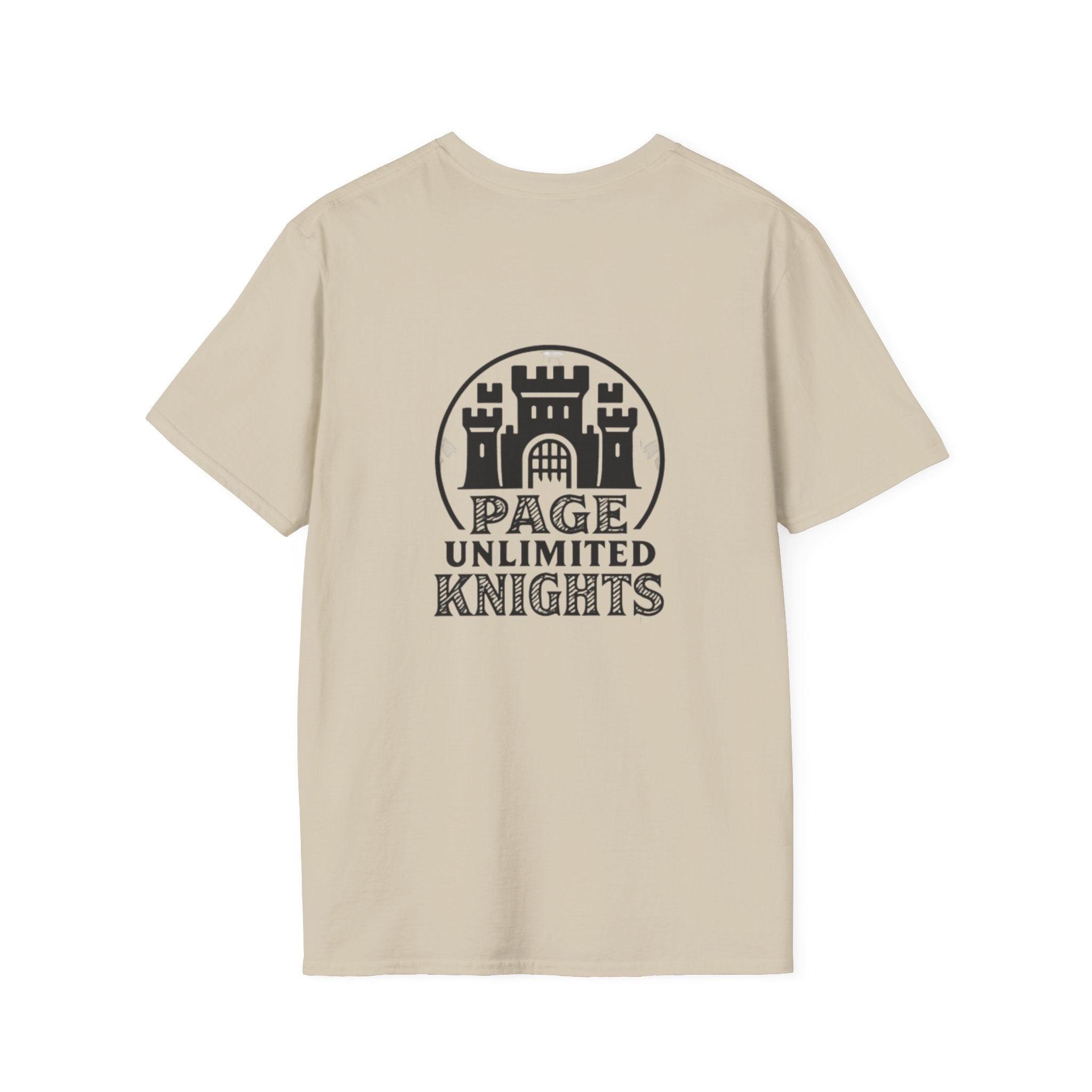 Page Unlimited Knights Castle Shield T-Shirt | Medieval Crest Logo