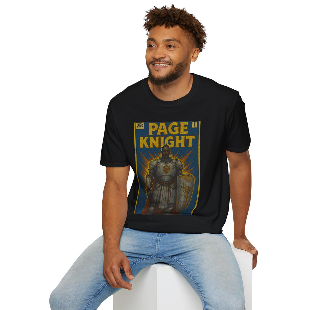 Page Knight Unisex Softstyle T-Shirt  Comic Book Art, Graphic Tee