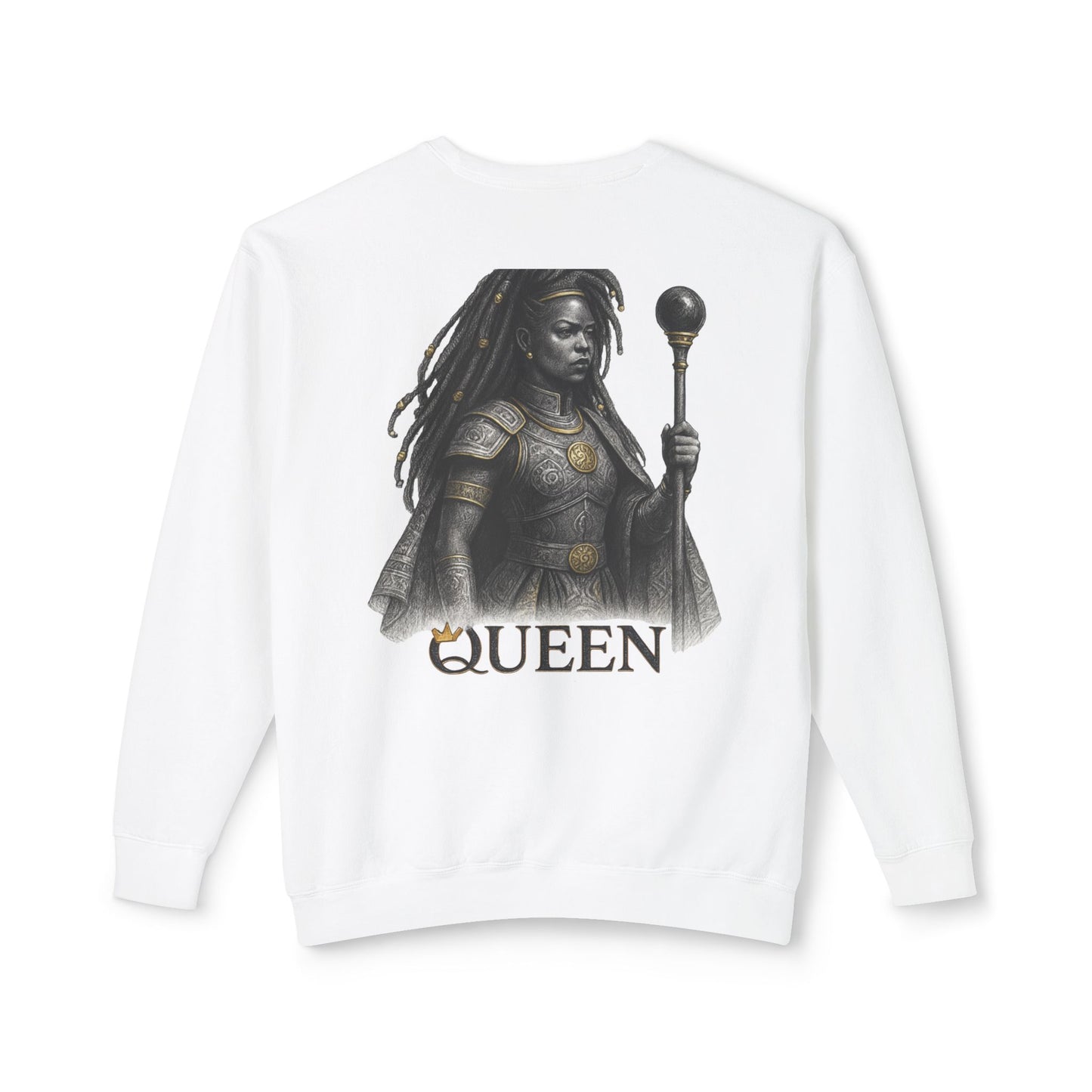 Regal African Queen Sweatshirt — Queen Warrior Graphic Crewneck
