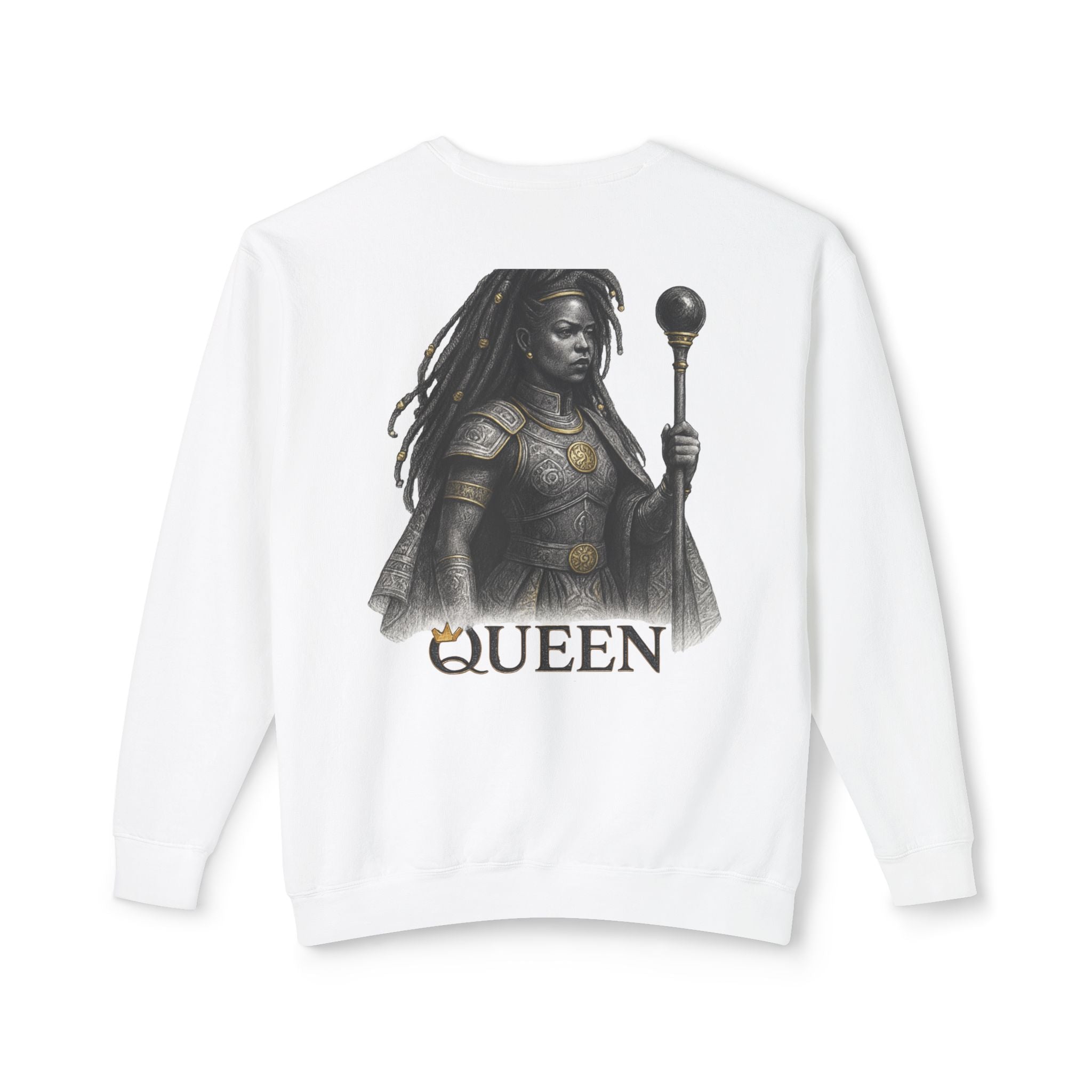 Regal African Queen Sweatshirt — Queen Warrior Graphic Crewneck