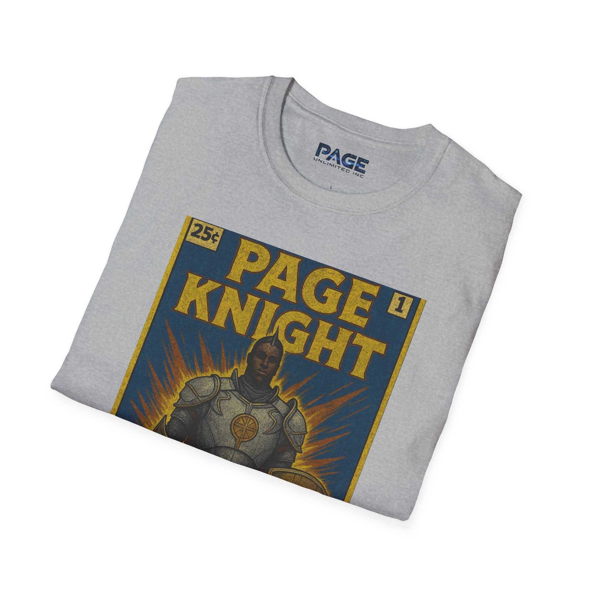 Page Knight Unisex Softstyle T-Shirt  Comic Book Art, Graphic Tee