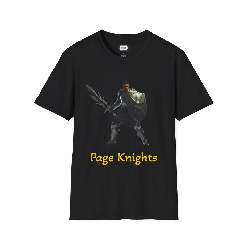 Unisex Page Knights T-Shirt – Ebony Flame Legacy Graphic Tee