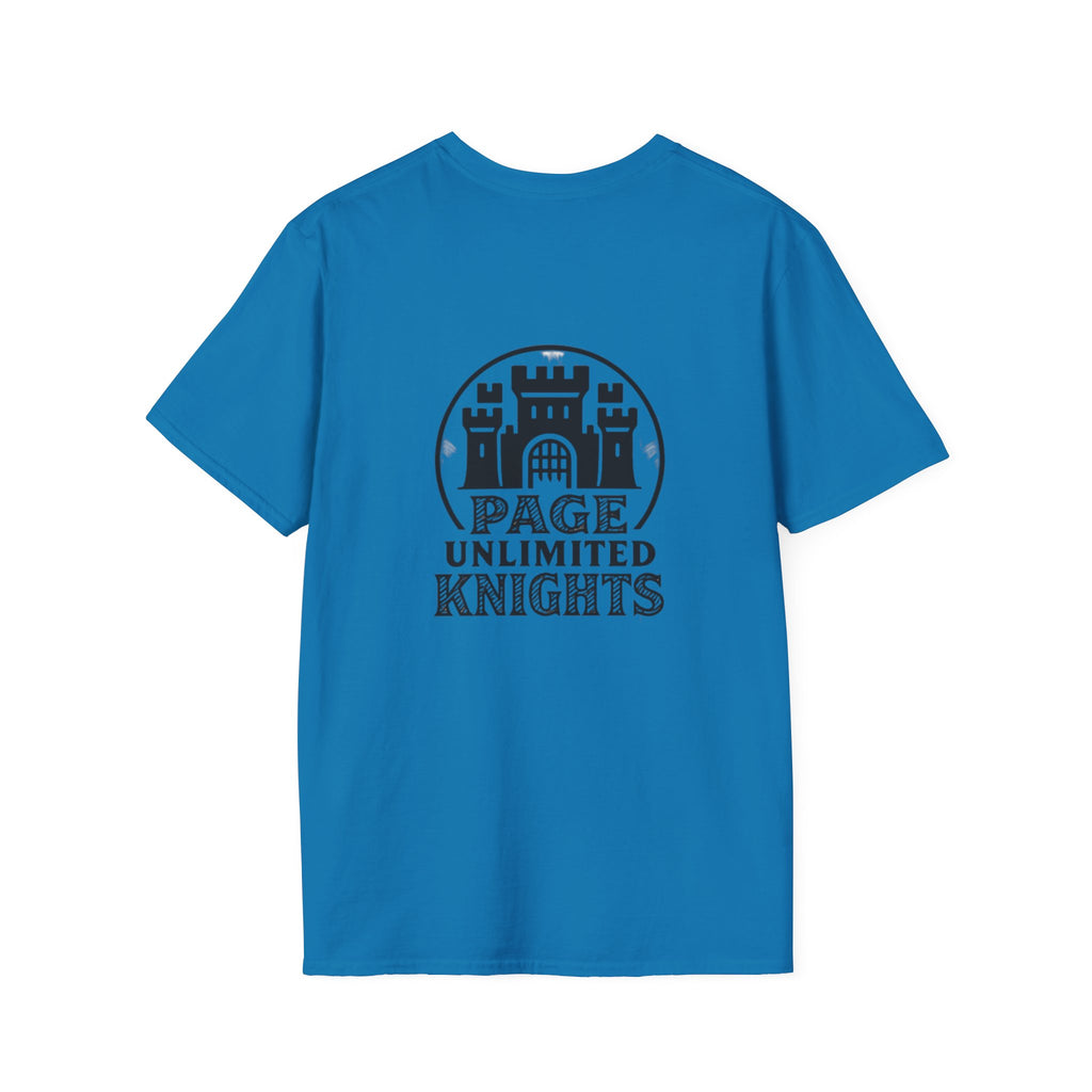 Page Unlimited Knights Castle Shield T-Shirt | Medieval Crest Logo