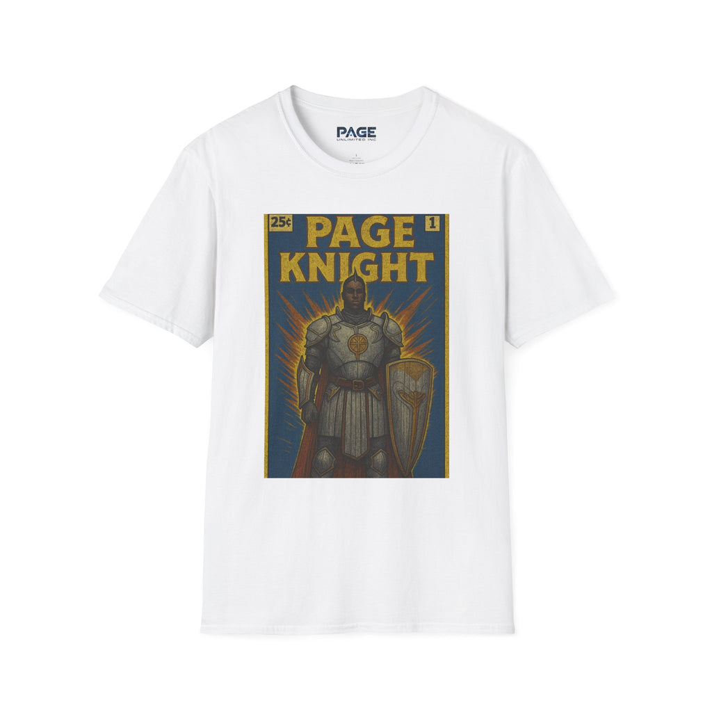 Page Knight Unisex Softstyle T-Shirt  Comic Book Art, Graphic Tee