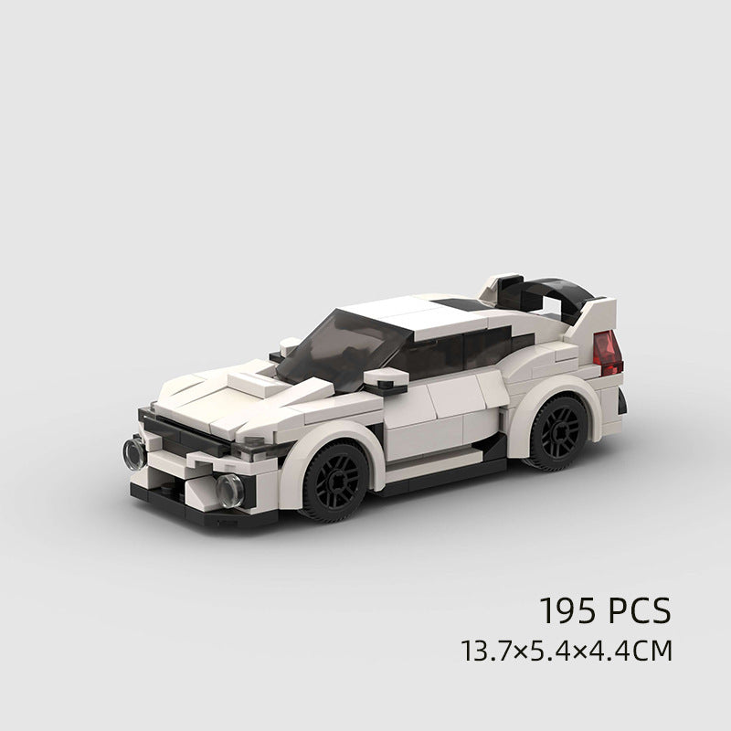 Model Sports Car And Small Particle Building Blocks