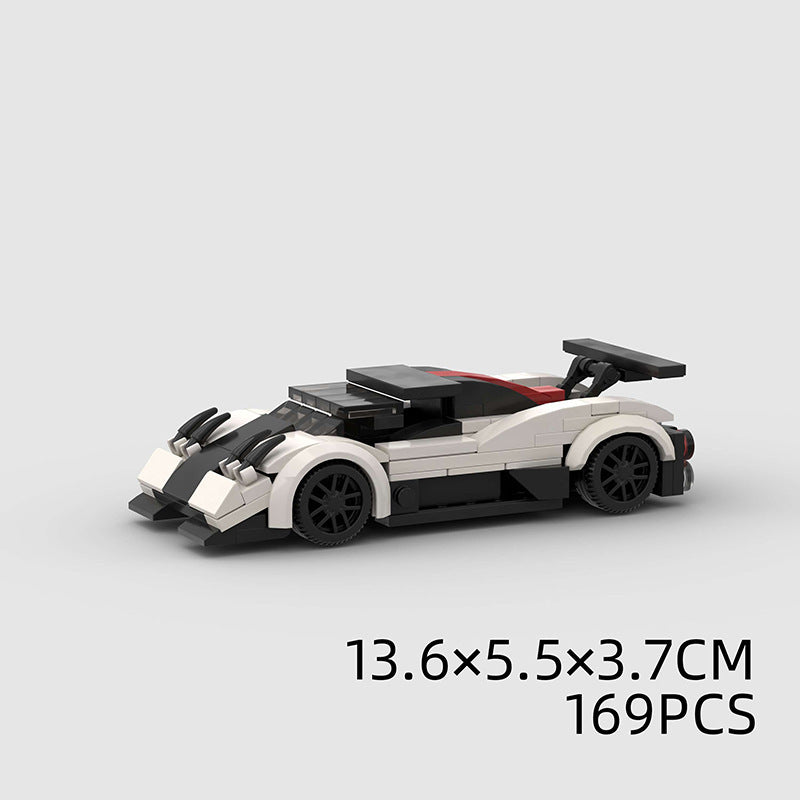 Model Sports Car And Small Particle Building Blocks