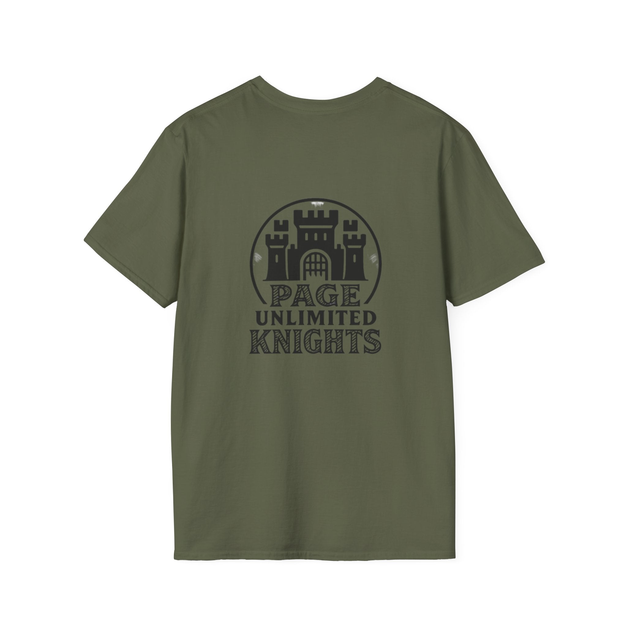 Page Unlimited Knights Castle Shield T-Shirt | Medieval Crest Logo