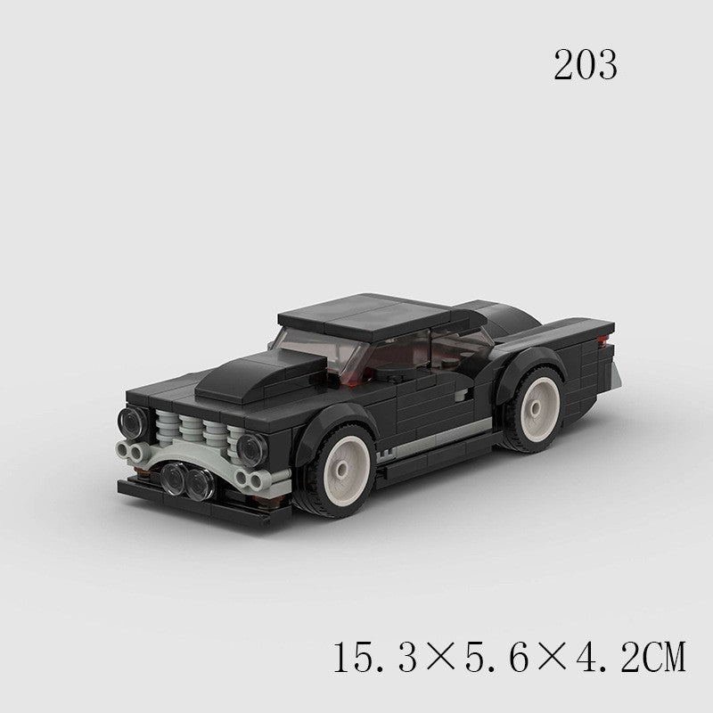 Model Sports Car And Small Particle Building Blocks