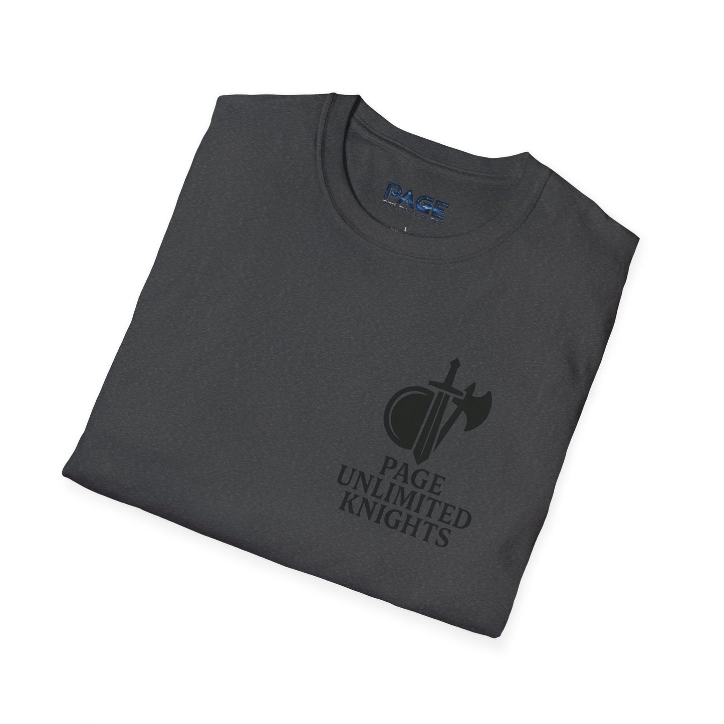 Page Unlimited Knights Castle Shield T-Shirt | Medieval Crest Logo