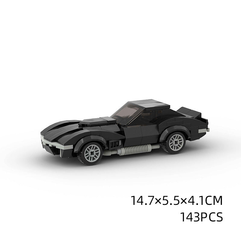 Model Sports Car And Small Particle Building Blocks