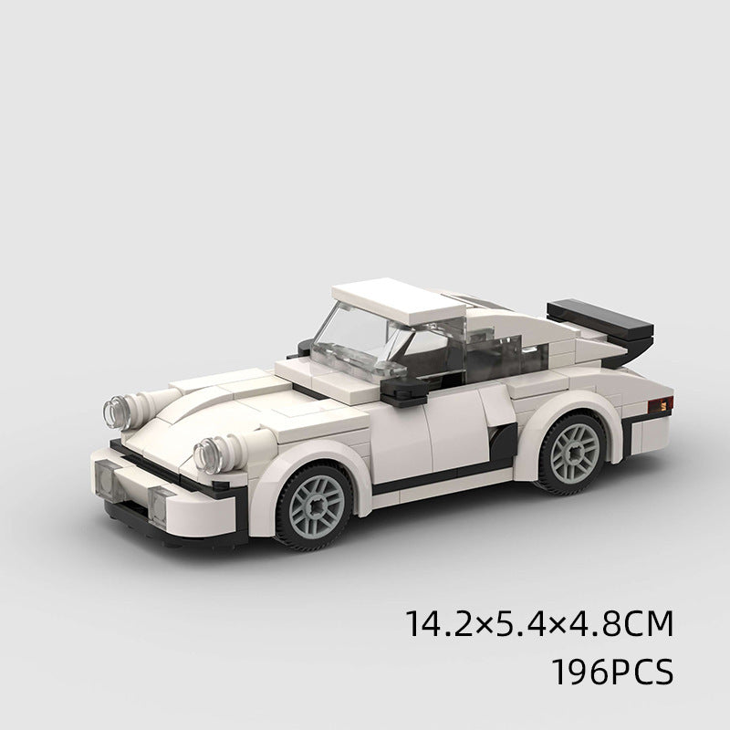 Model Sports Car And Small Particle Building Blocks