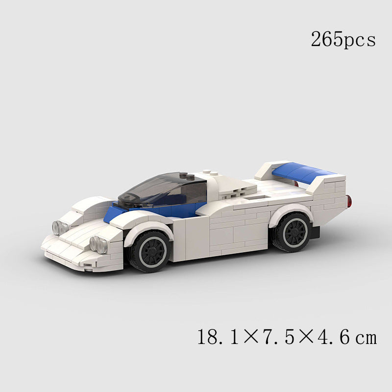 Model Sports Car And Small Particle Building Blocks