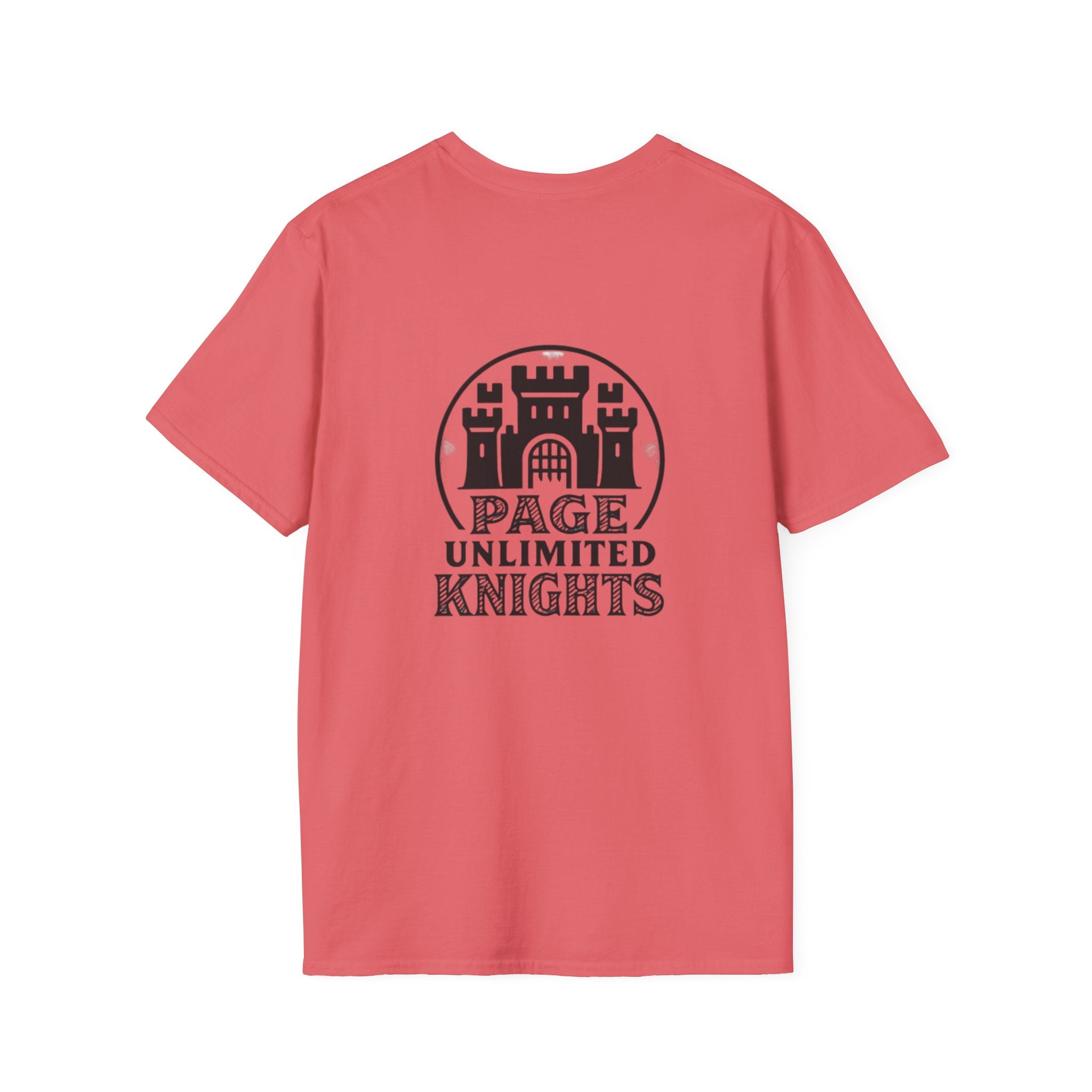 Page Unlimited Knights Castle Shield T-Shirt | Medieval Crest Logo