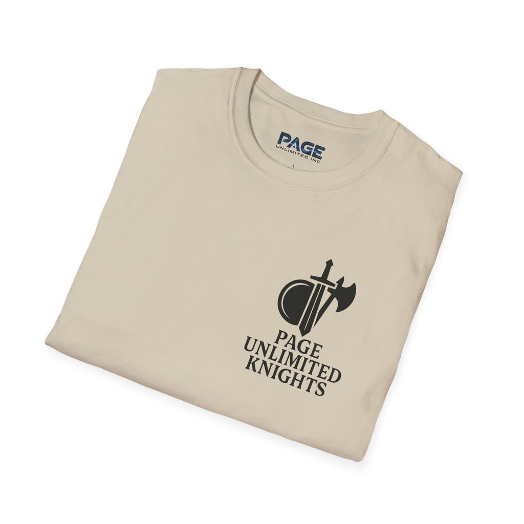 Page Unlimited Knights Castle Shield T-Shirt | Medieval Crest Logo