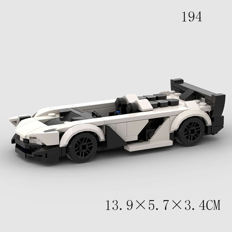 Model Sports Car And Small Particle Building Blocks