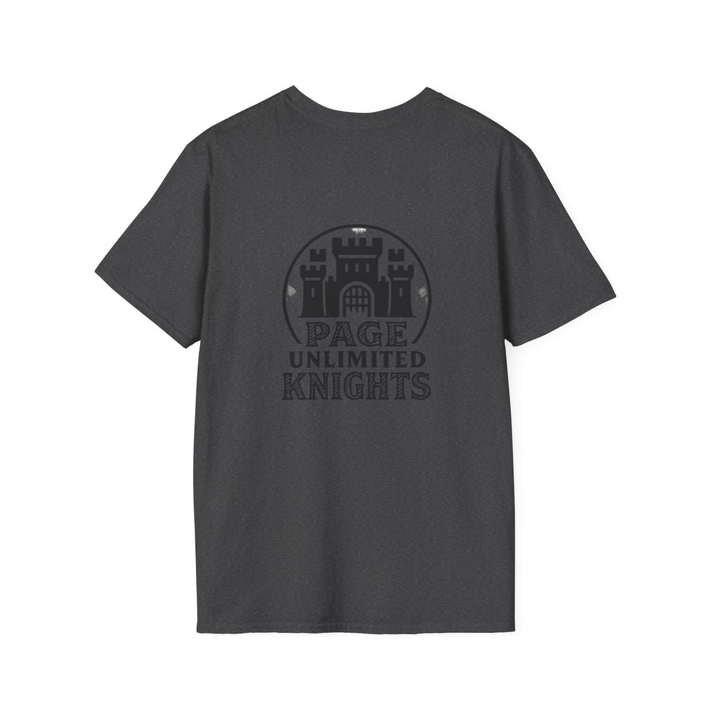 Page Unlimited Knights Castle Shield T-Shirt | Medieval Crest Logo