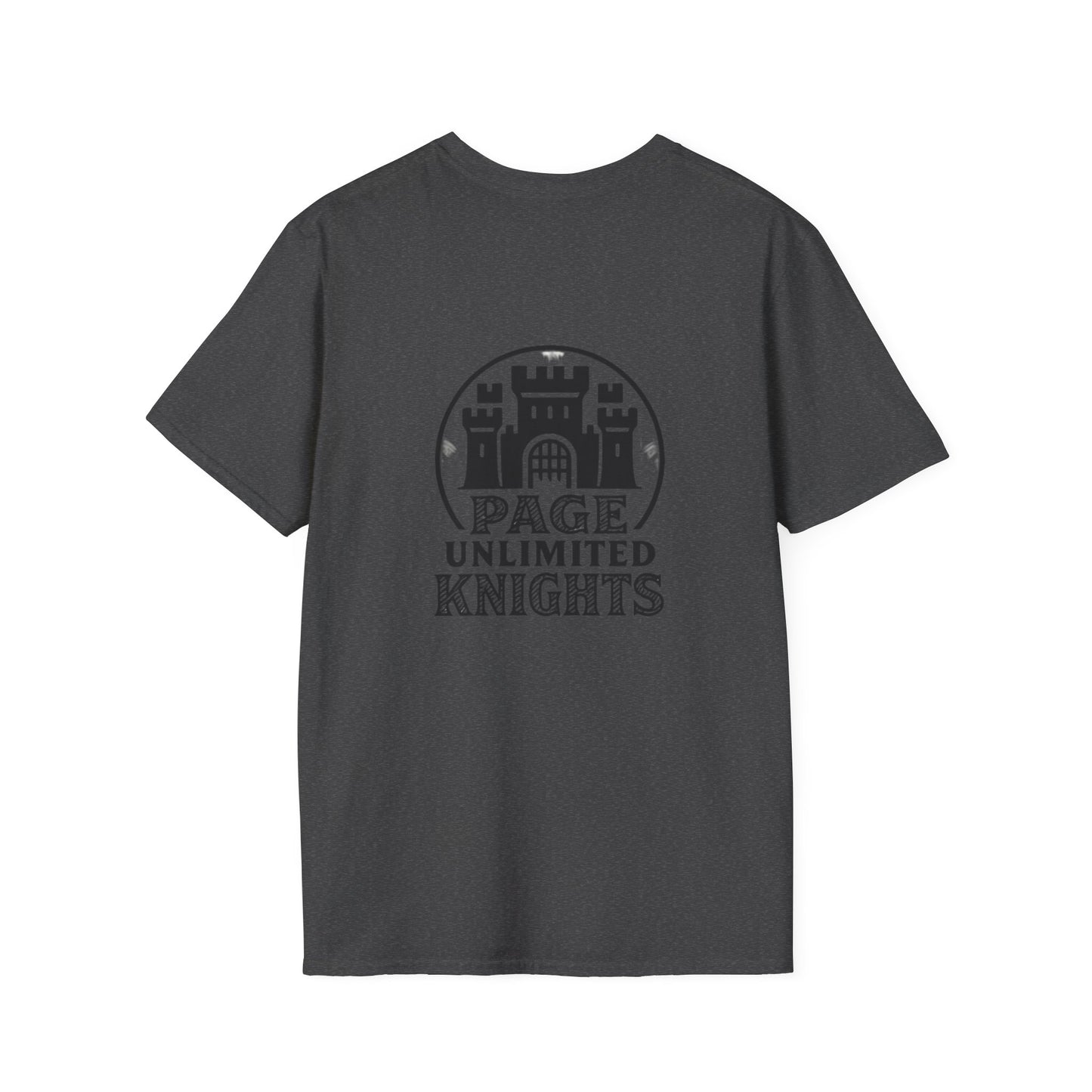 Page Unlimited Knights Castle Shield T-Shirt | Medieval Crest Logo