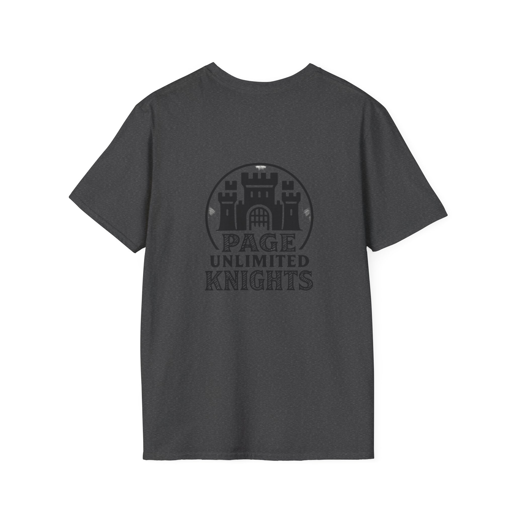 Page Unlimited Knights Castle Shield T-Shirt | Medieval Crest Logo