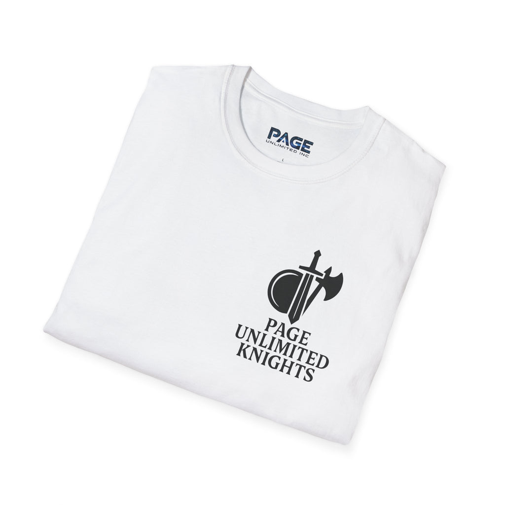 Page Unlimited Knights Castle Shield T-Shirt | Medieval Crest Logo