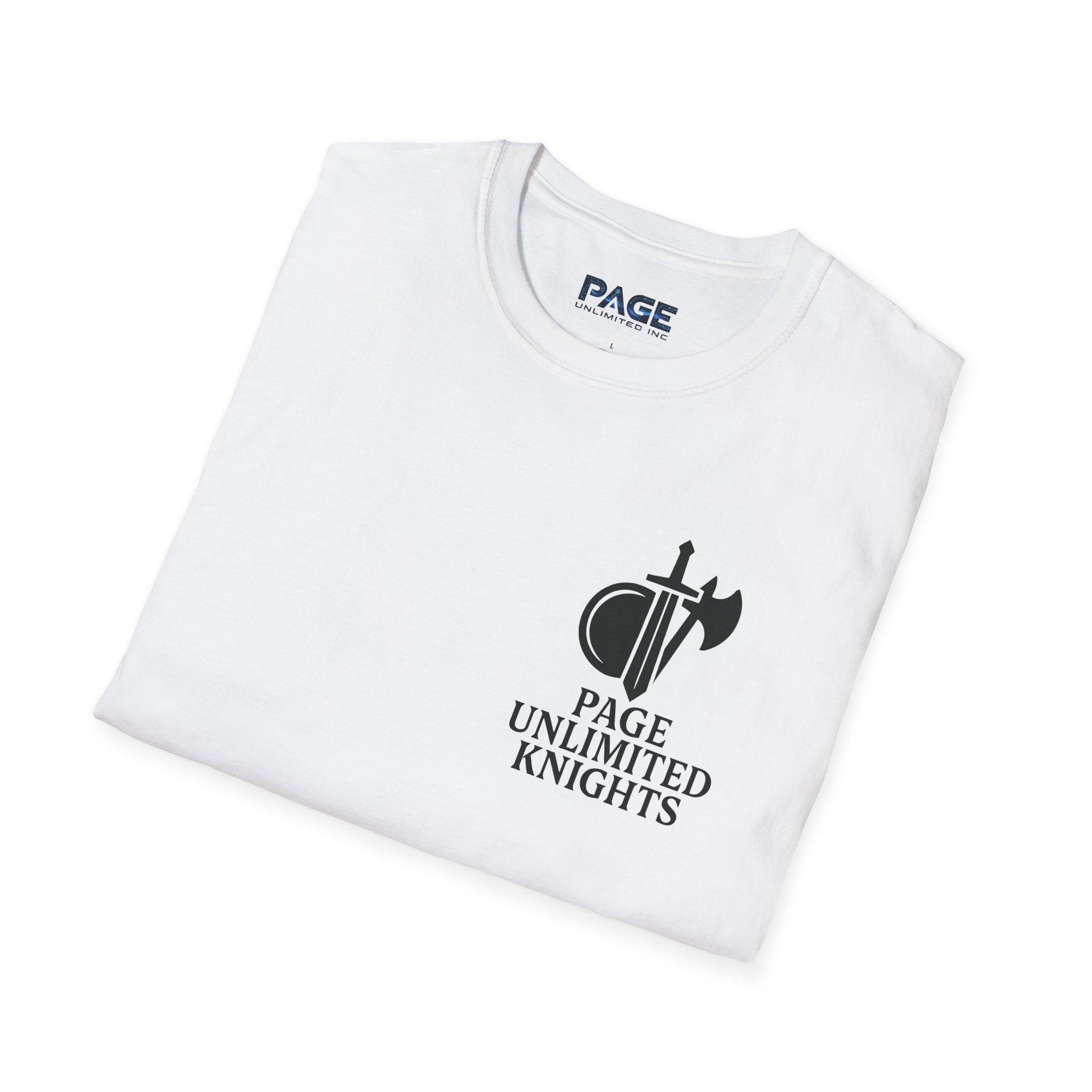 Page Unlimited Knights Castle Shield T-Shirt | Medieval Crest Logo