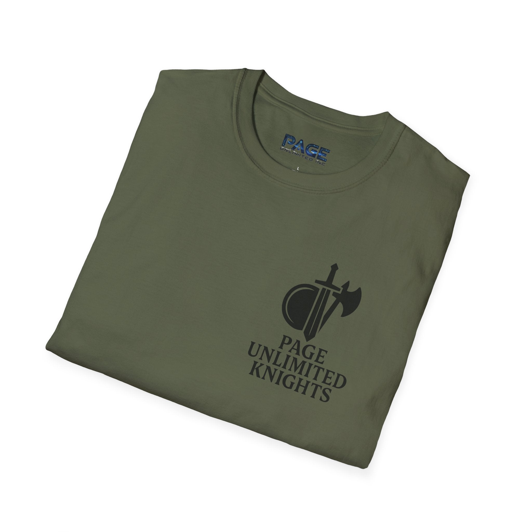 Page Unlimited Knights Castle Shield T-Shirt | Medieval Crest Logo