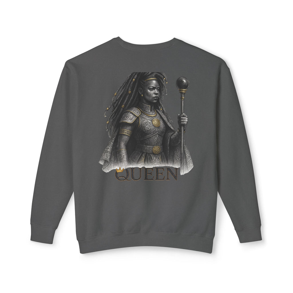 Regal African Queen Sweatshirt — Queen Warrior Graphic Crewneck