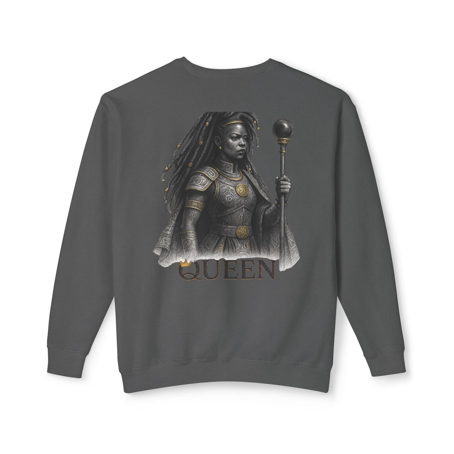 Regal African Queen Sweatshirt — Queen Warrior Graphic Crewneck