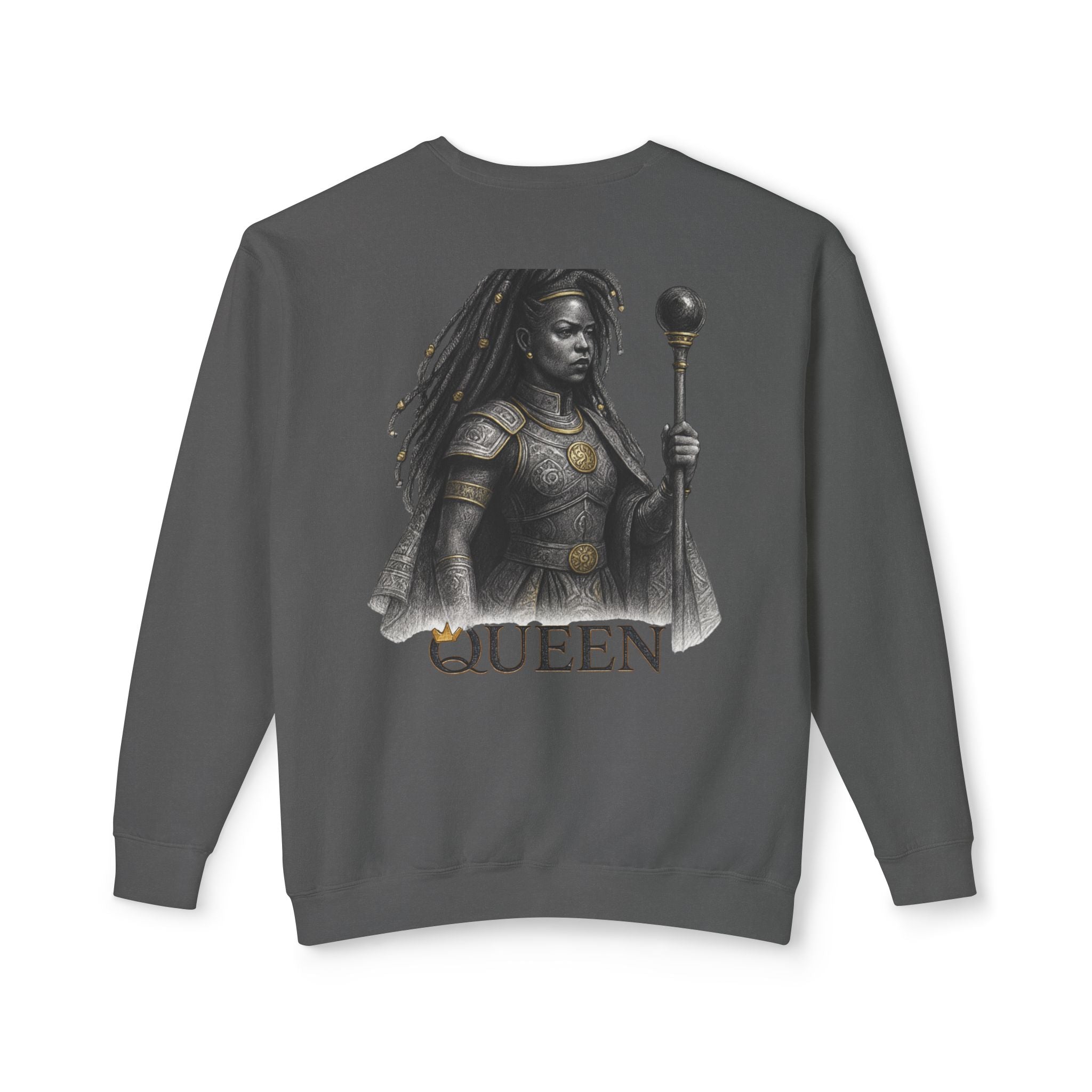 Regal African Queen Sweatshirt — Queen Warrior Graphic Crewneck
