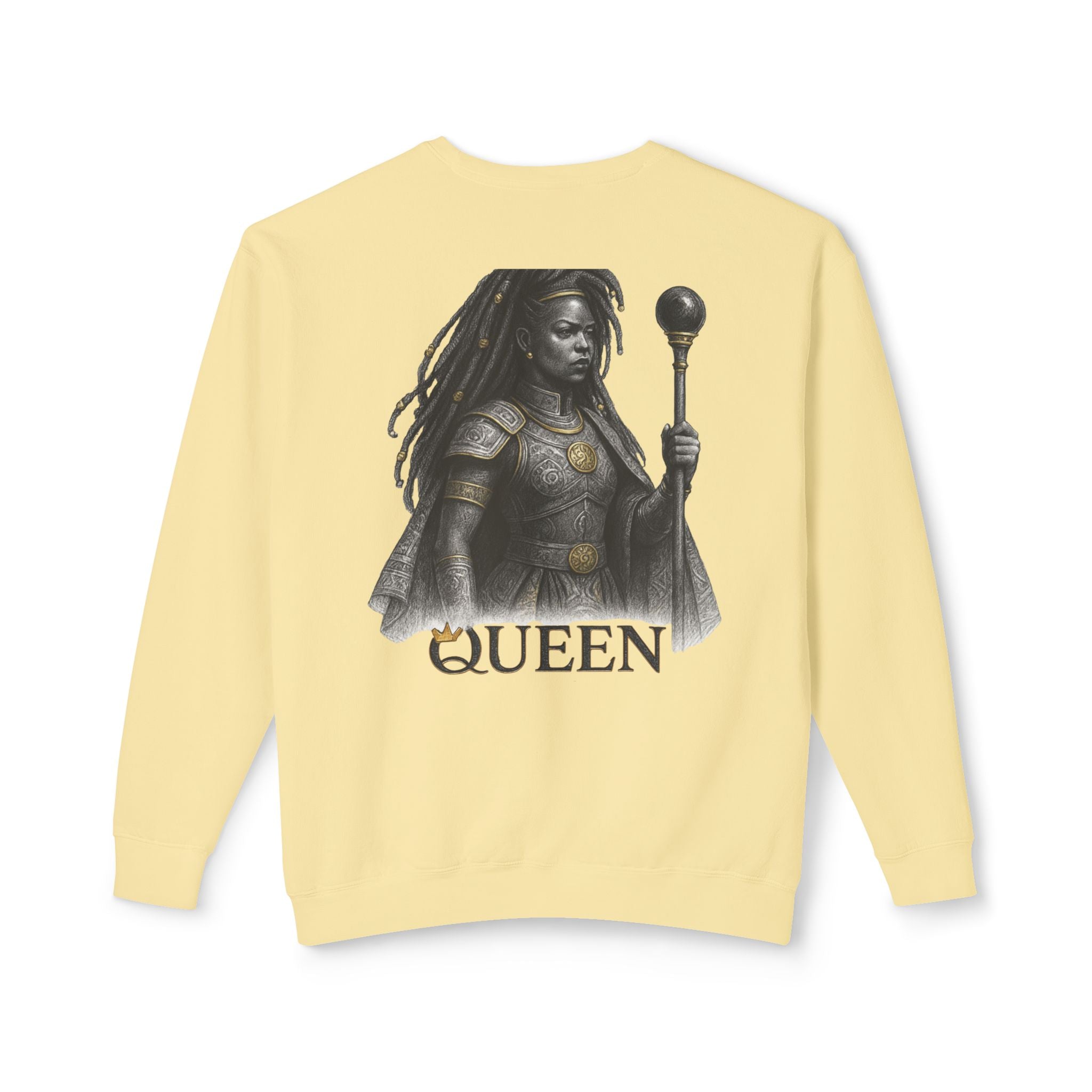 Regal African Queen Sweatshirt — Queen Warrior Graphic Crewneck