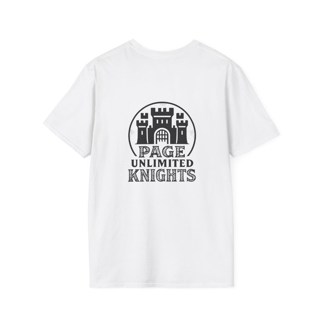 Page Unlimited Knights Castle Shield T-Shirt | Medieval Crest Logo