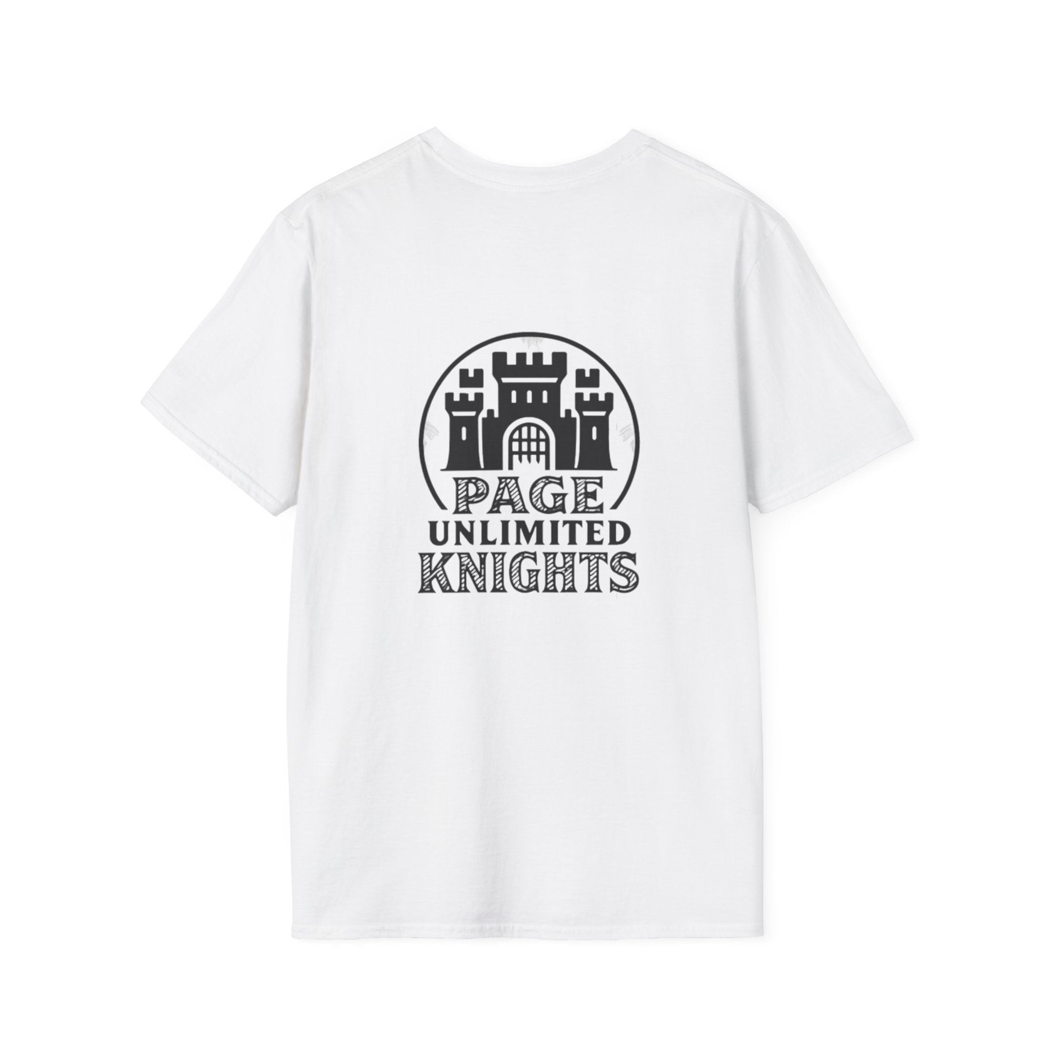 Page Unlimited Knights Castle Shield T-Shirt | Medieval Crest Logo