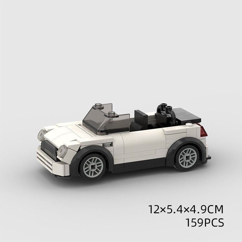 Model Sports Car And Small Particle Building Blocks