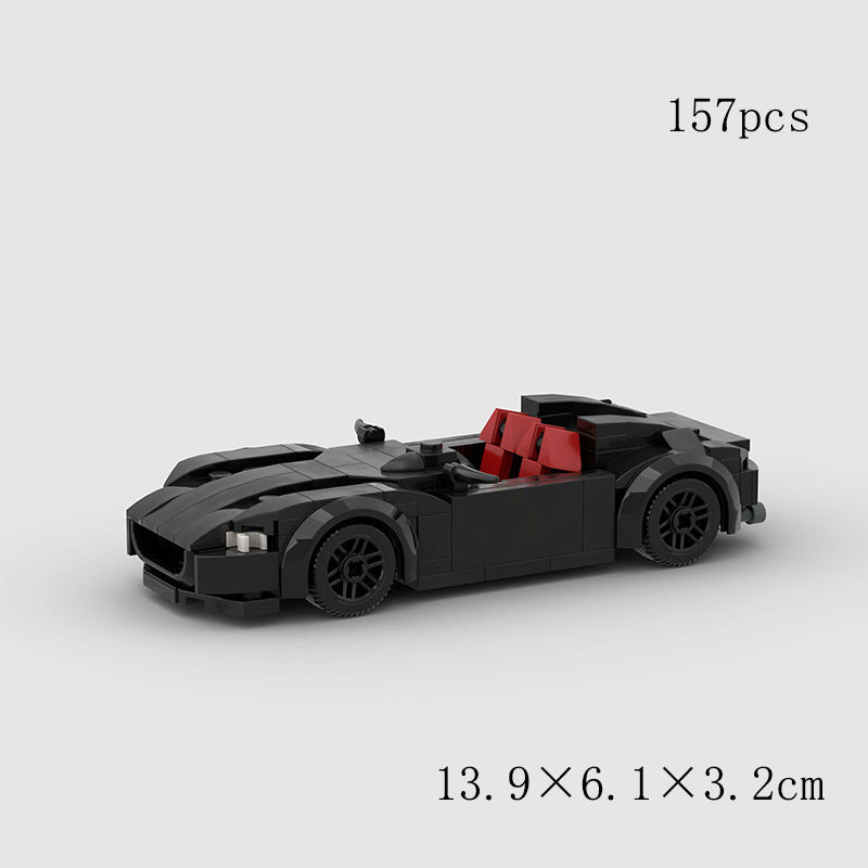 Model Sports Car And Small Particle Building Blocks